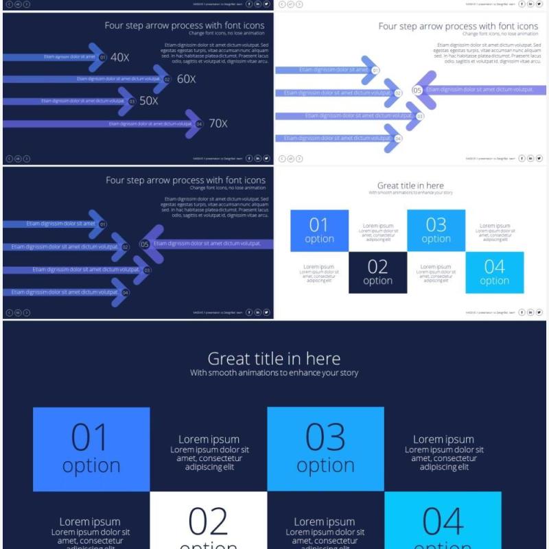 流程图信息图表PPT素材Process