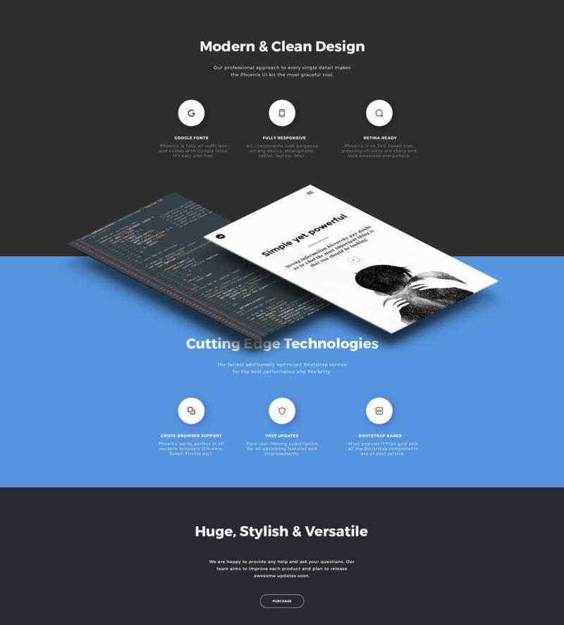 用于高级Web项目的现代UI工具包，Phoenix Startup UI Kit