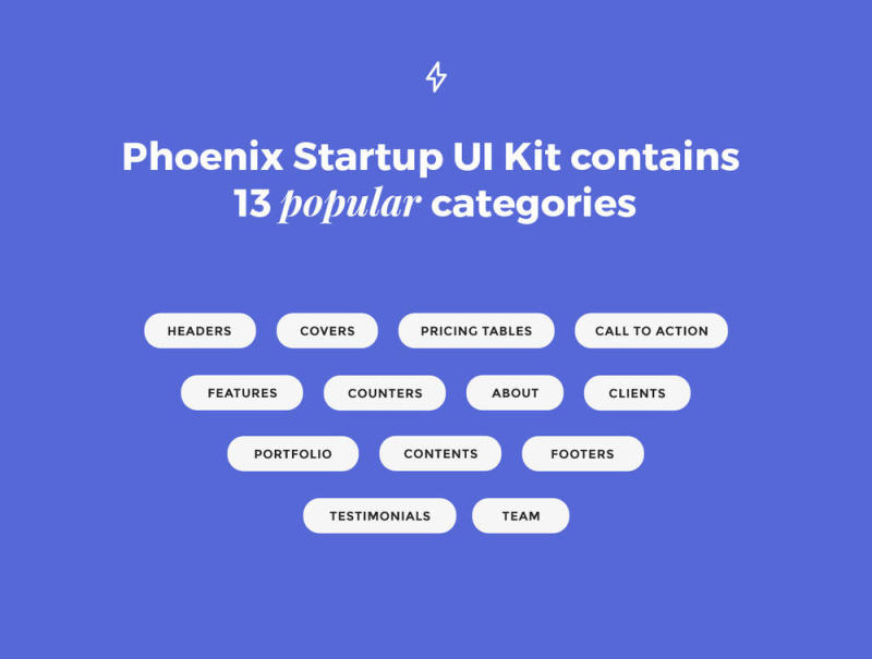 用于高级Web项目的现代UI工具包，Phoenix Startup UI Kit