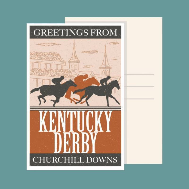 肯塔基德比明信片