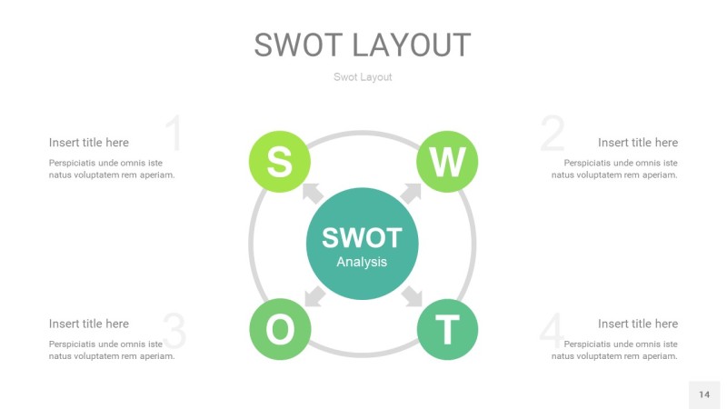 绿色SWOT图表PPT14
