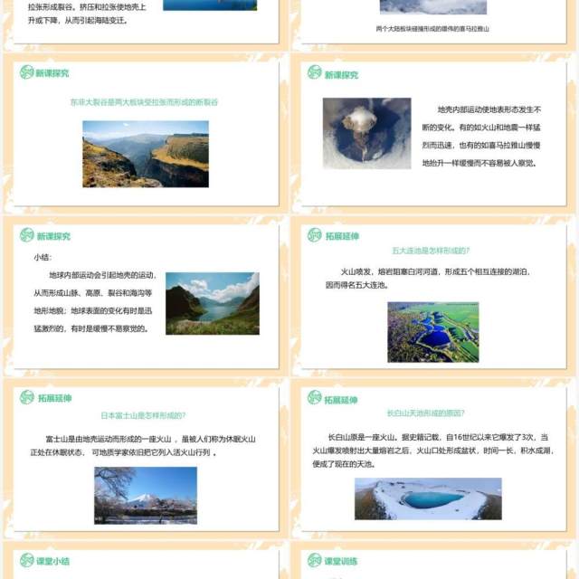 教科版五年级科学上册地球内部运动引起的地形变化PPT模板