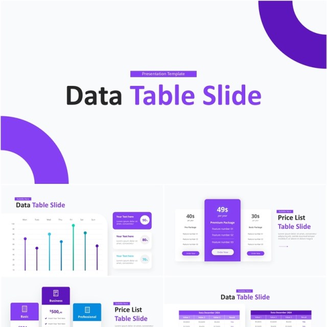 数据分析表格分析PPT素材Data Table