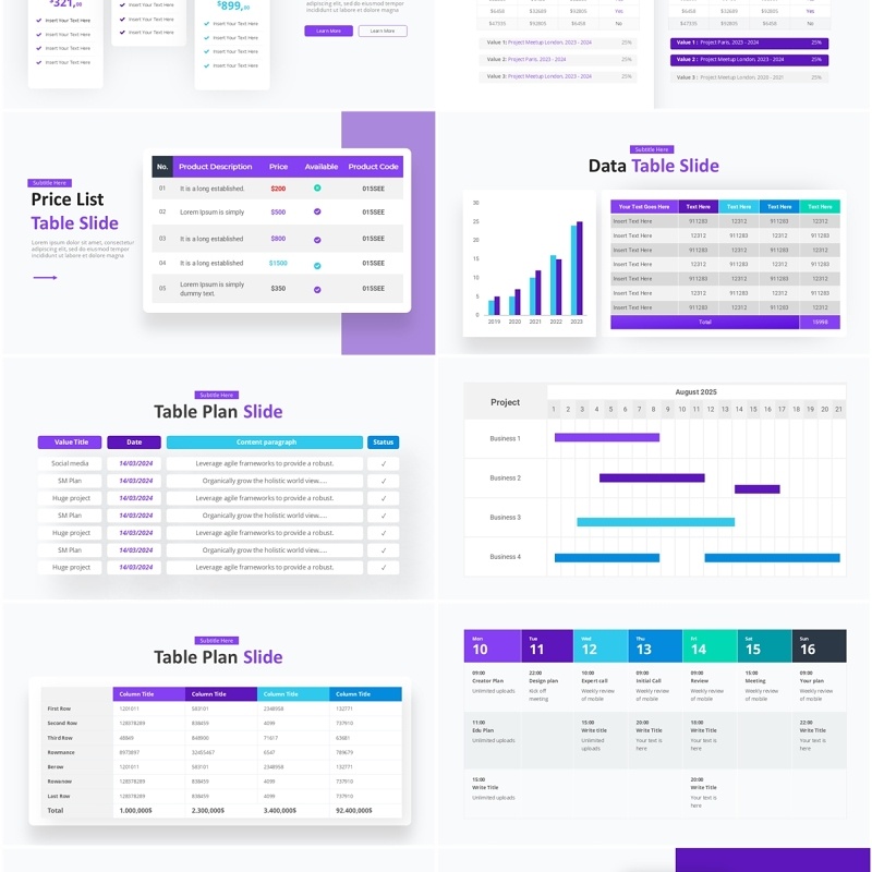 数据分析表格分析PPT素材Data Table