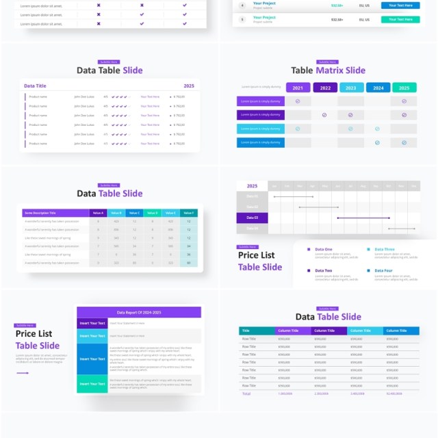 数据分析表格分析PPT素材Data Table