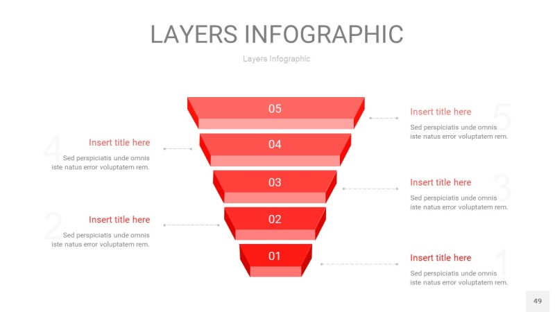 红色3D分层PPT信息图49