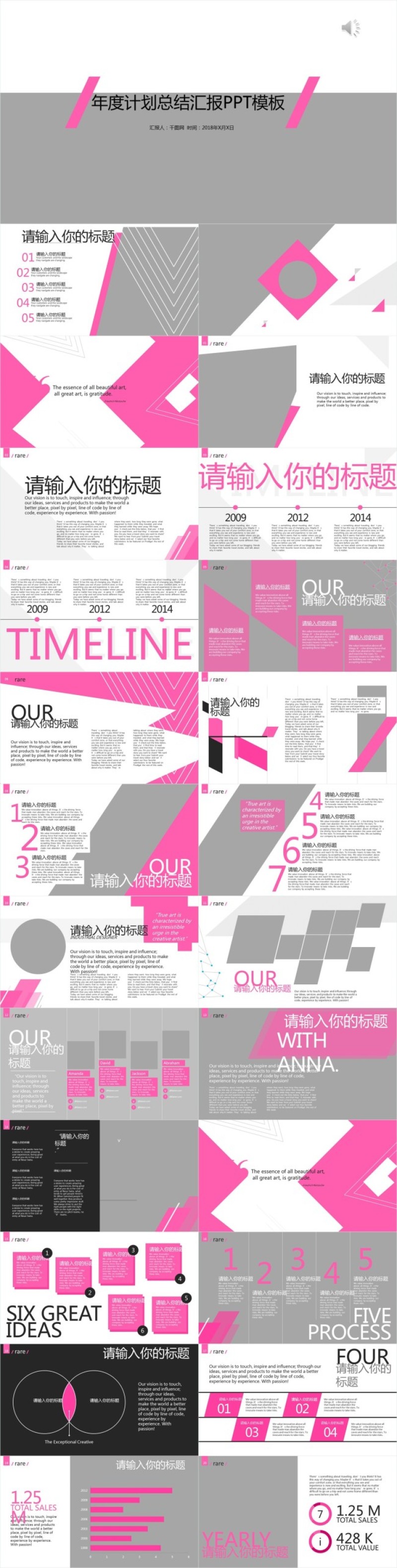 年度计划总结汇报PPT模板