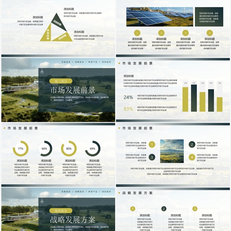 绿色简约风新能源项目发展规划PPT模板