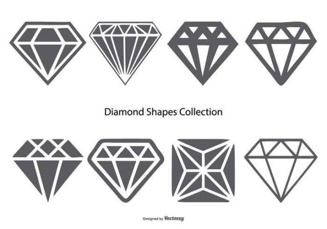 矢量钻石形状集合