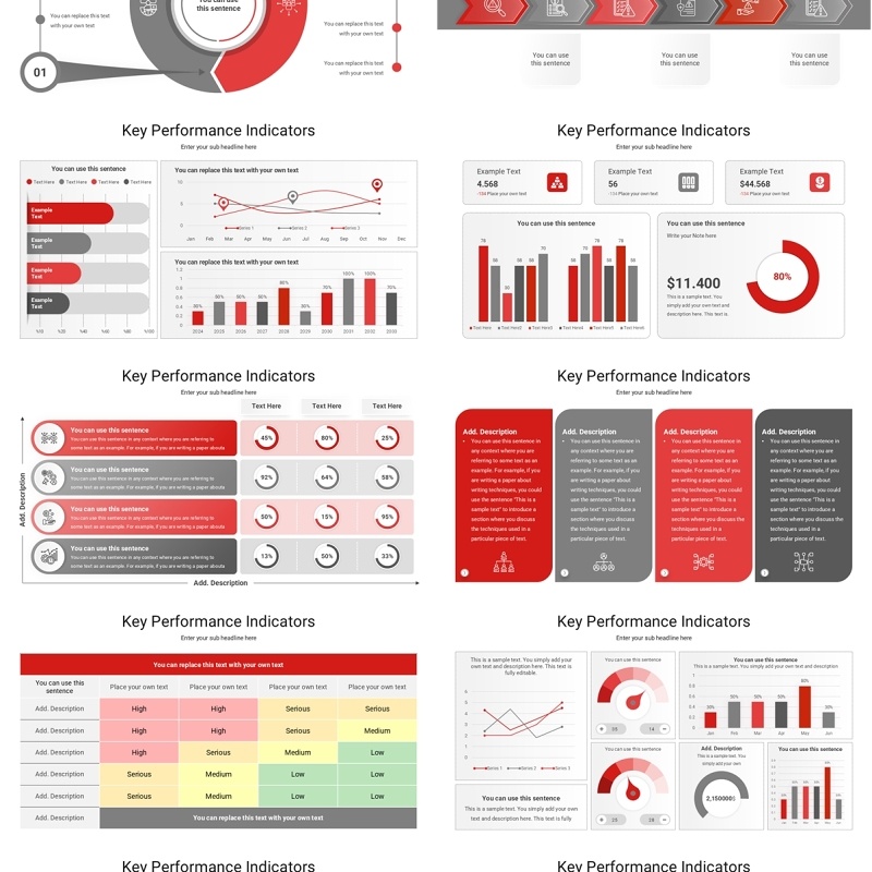 关键绩效指标信息图PPT模板Key Performance Indicators