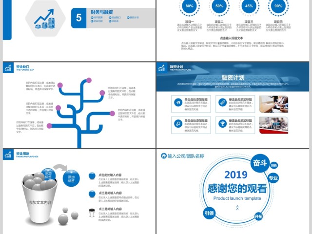 2019蓝色简约产品宣传PPT模板