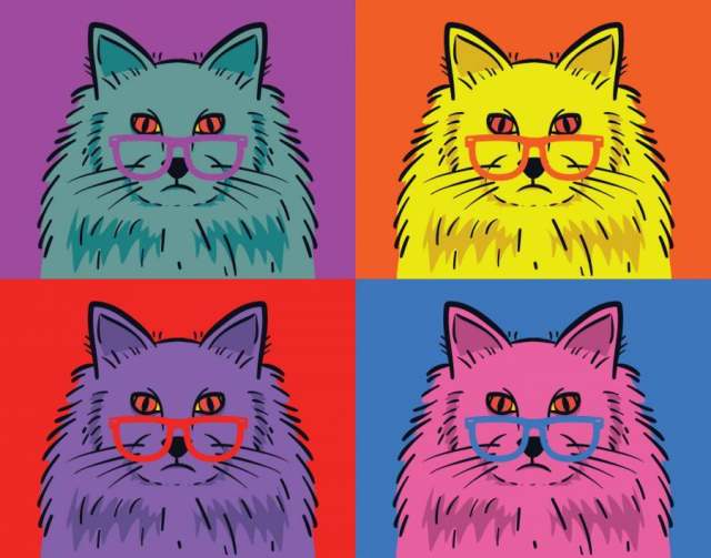 猫波普艺术矢量