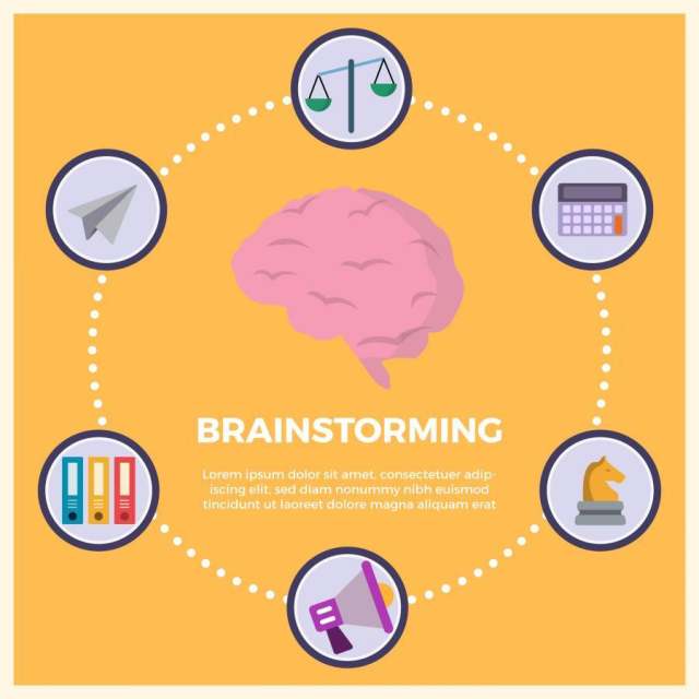 平商业头脑风暴矢量图