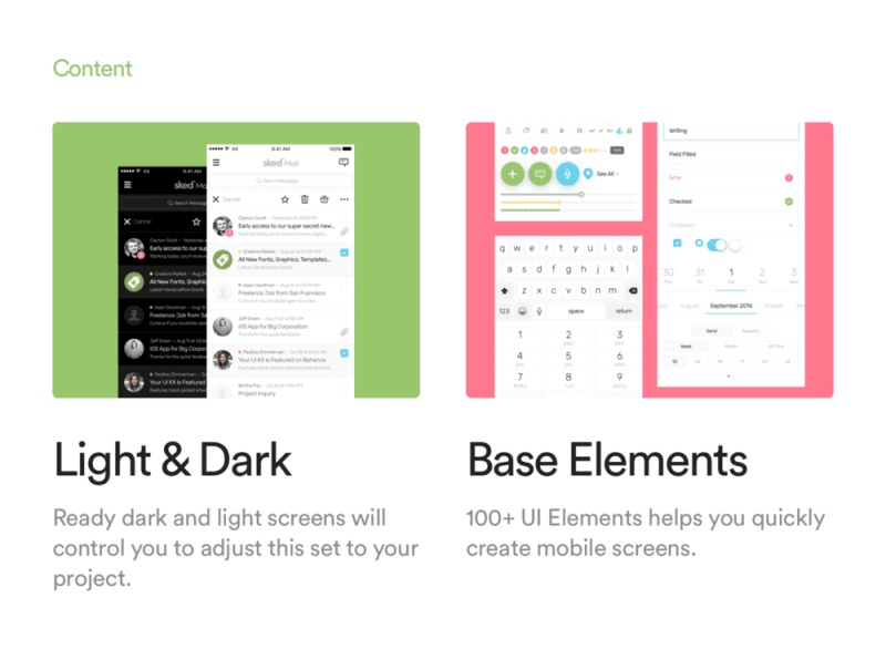 75 +移动，Sked移动UI工具包的明暗屏幕