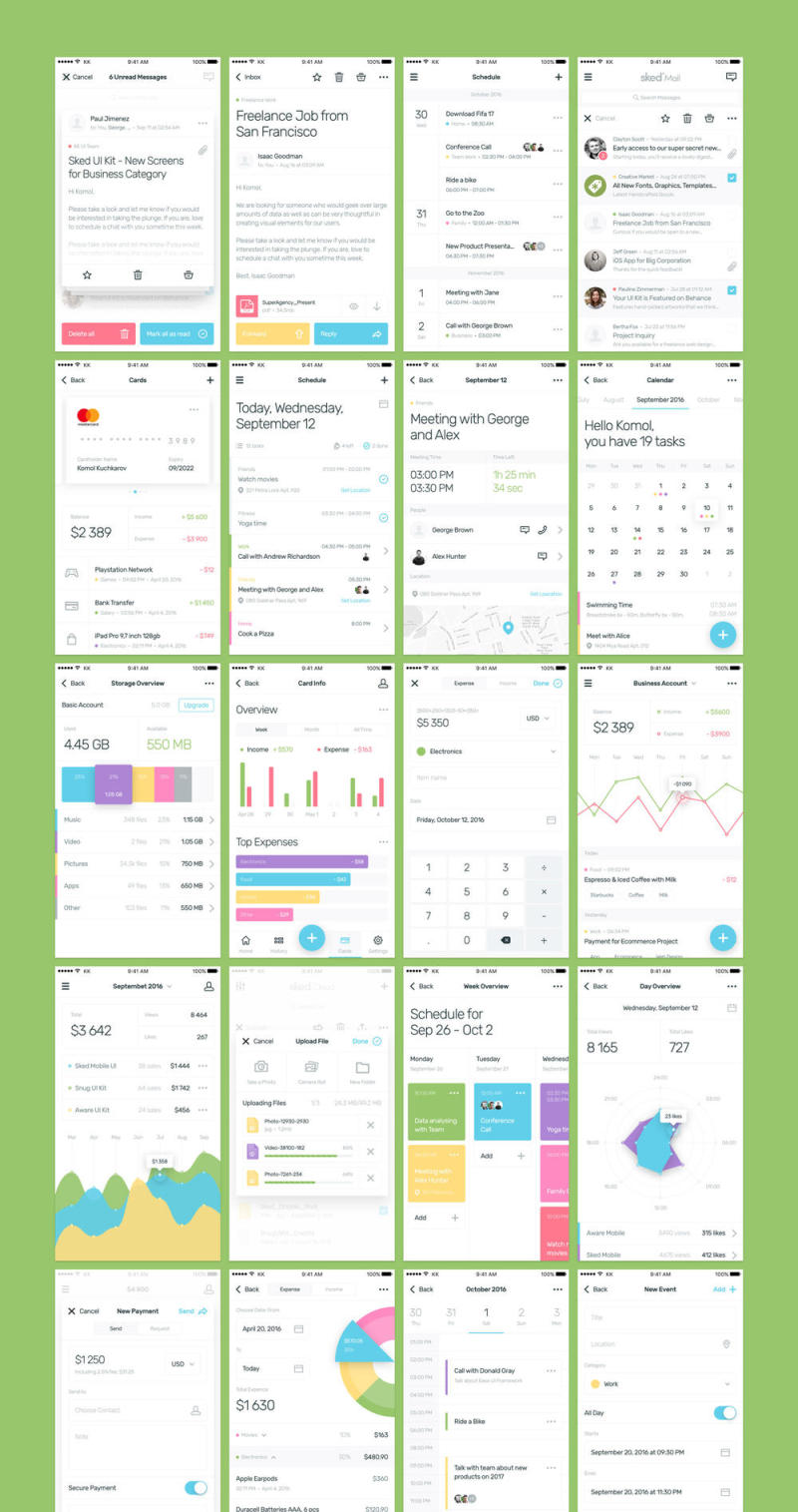 75 +移动，Sked移动UI工具包的明暗屏幕