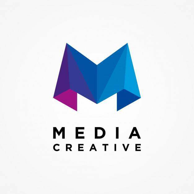 媒体创意字母M标志模板