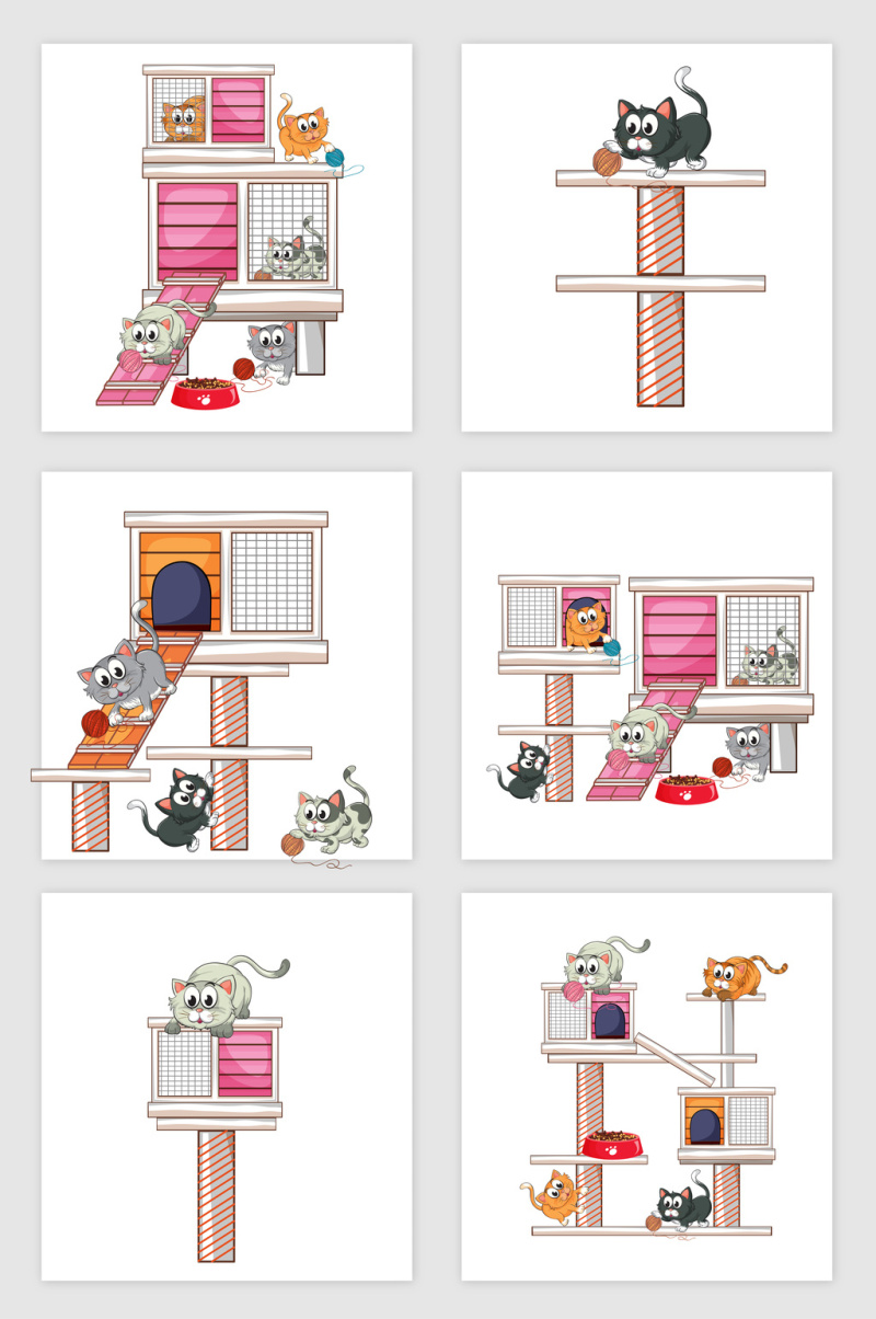 猫舍矢量图插图可爱