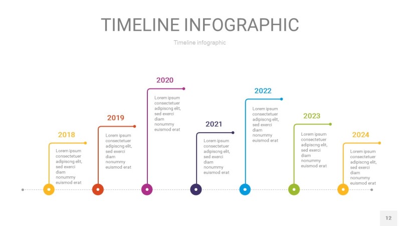 多彩时间轴PPT信息图12