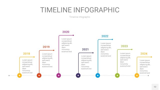 多彩时间轴PPT信息图12