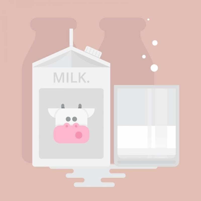 可爱的牛和牛奶的插图