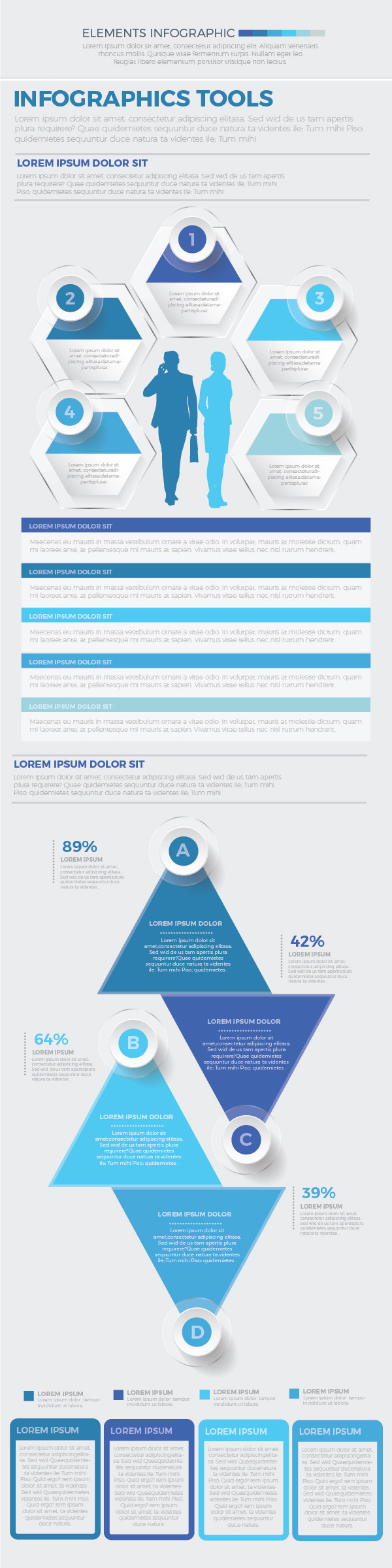 蓝色信息图形设计Blue Infographics Design