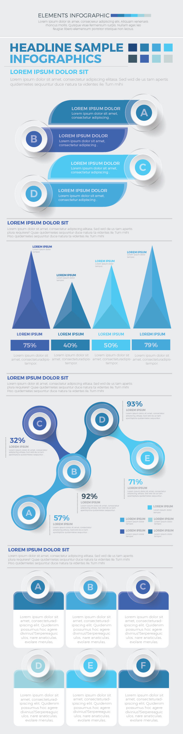 蓝色信息图形设计Blue Infographics Design