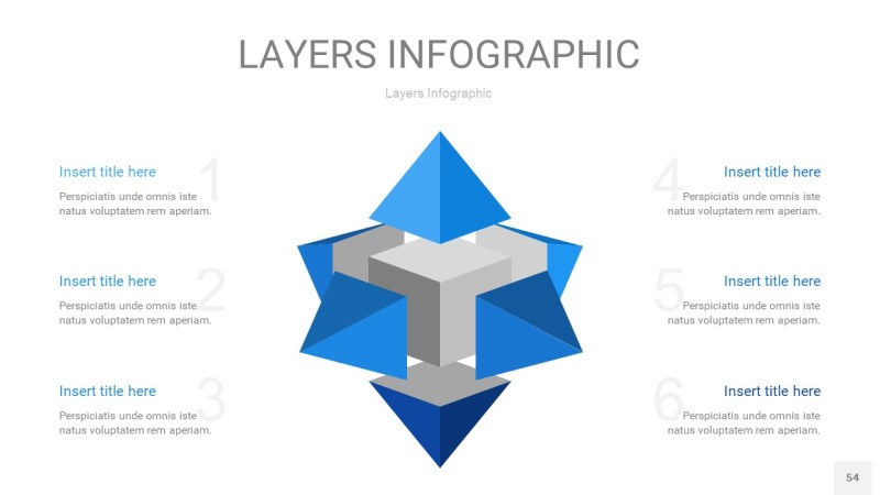 蓝色3D分层PPT信息图54