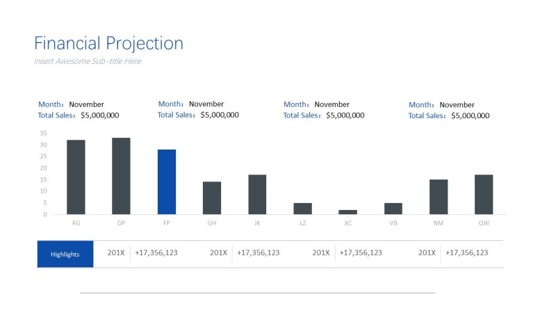 蓝色淡雅商务PPT图表-7