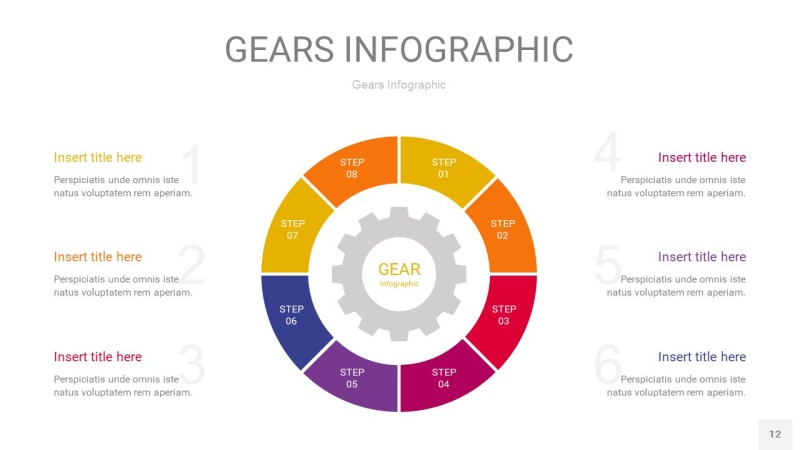 多色齿轮PPT信息图12