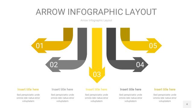 灰黄色箭头PPT信息图表4