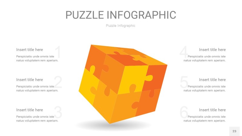 黄色拼图PPT图表23