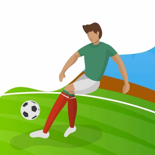 现代极简主义墨西哥足球运动员世界杯2018运球与渐变背景矢量图 现代极简主义墨西哥足球运动员世界杯2018运球与渐变背景矢量图