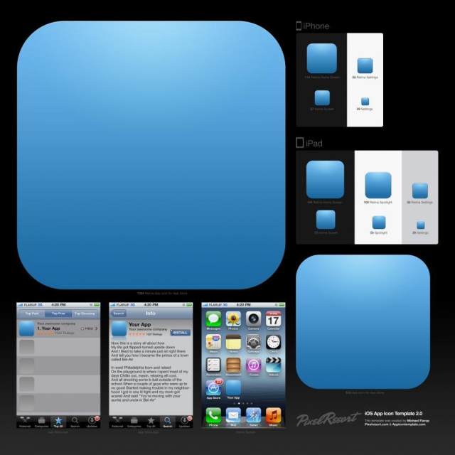 iOS App Icon Template 2.0 iOS App Icon Template 2.0