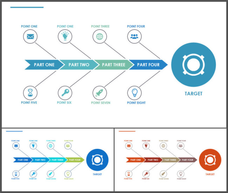 鱼骨图-商业图表-清新简约 (1)