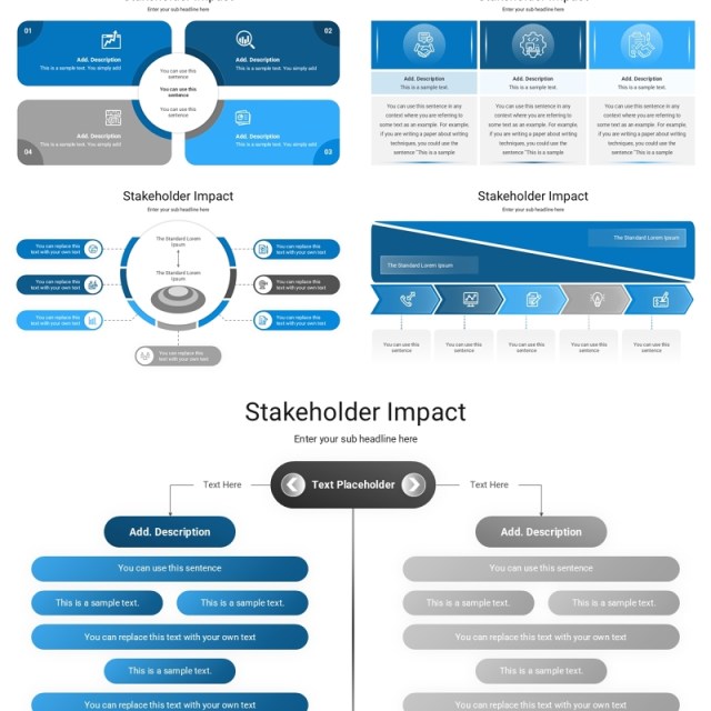 项目利益相关者影响PPT信息图表素材Stakeholder Impact