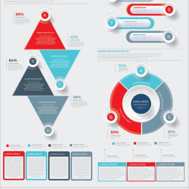 大信息图表模板元素设计Big Infographics Elements Design