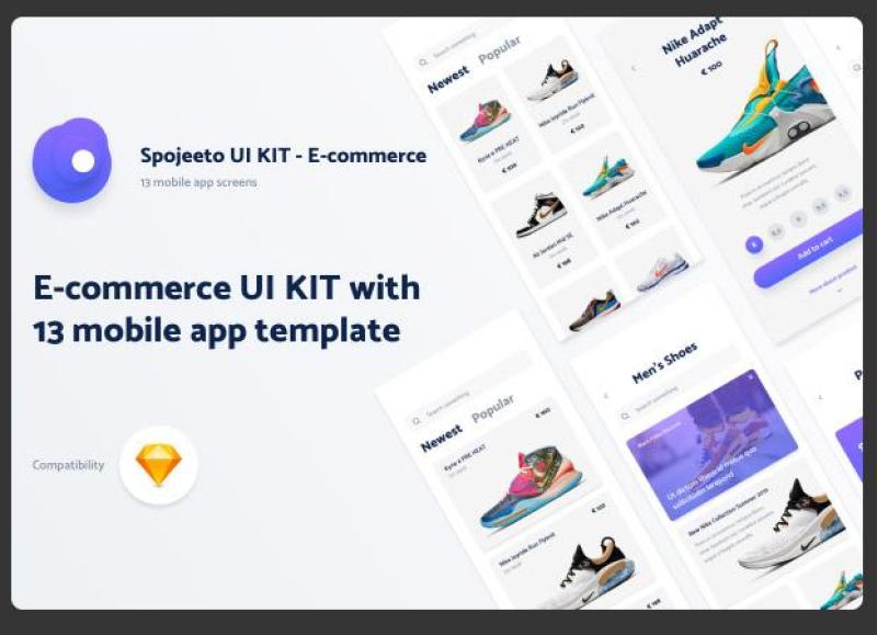 电子商务Spojeeto移动应用程序用户界面工具包E-commerce Spojeeto Mobile App UI Kit