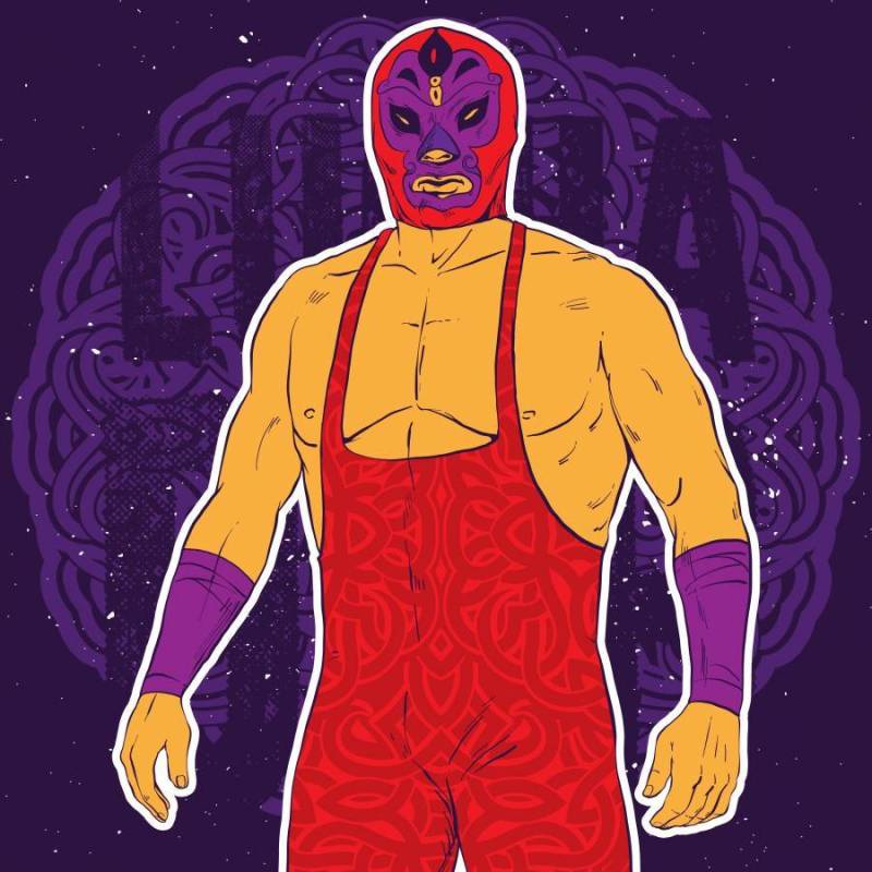 Luchador姿势插图