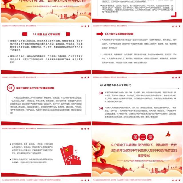 庆祝中国共产主义青年团成立100周年PPT模板