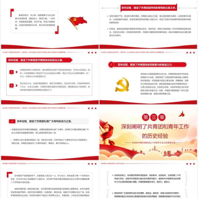 庆祝中国共产主义青年团成立100周年PPT模板