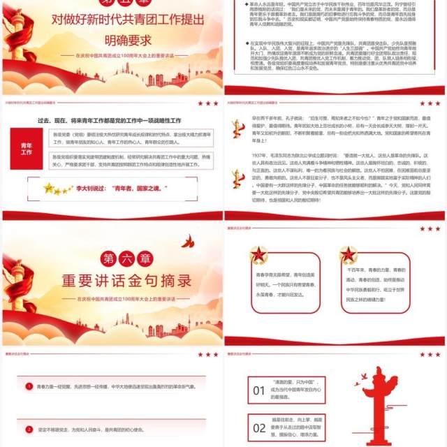 庆祝中国共产主义青年团成立100周年PPT模板