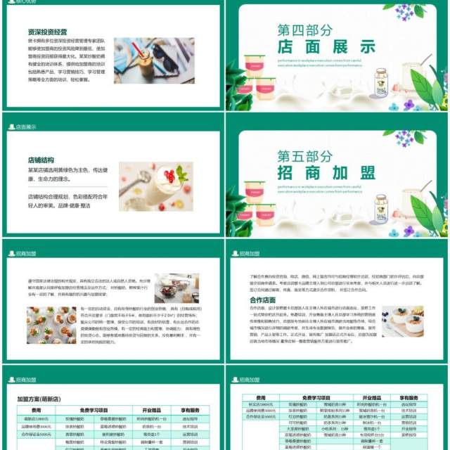 绿色健康时尚品牌炒酸奶招商加盟动态PPT模板