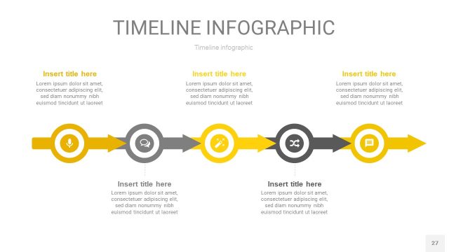 灰黄色时间轴PPT信息图27