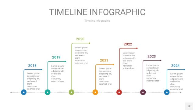 彩色时间轴PPT信息图12