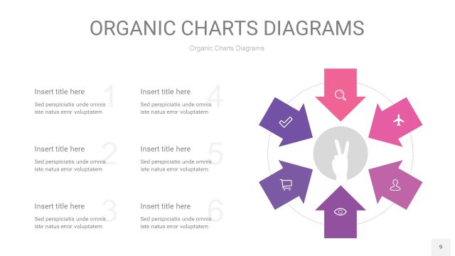粉紫色循环PPT图表9