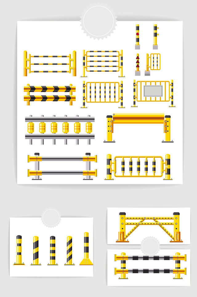 矢量交通安全路障护栏