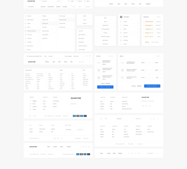 1200+用户界面卡和超过7个类别的超过200页。Quantum UI Kit 2.0