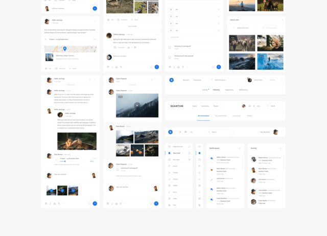 1200+用户界面卡和超过7个类别的超过200页。Quantum UI Kit 2.0