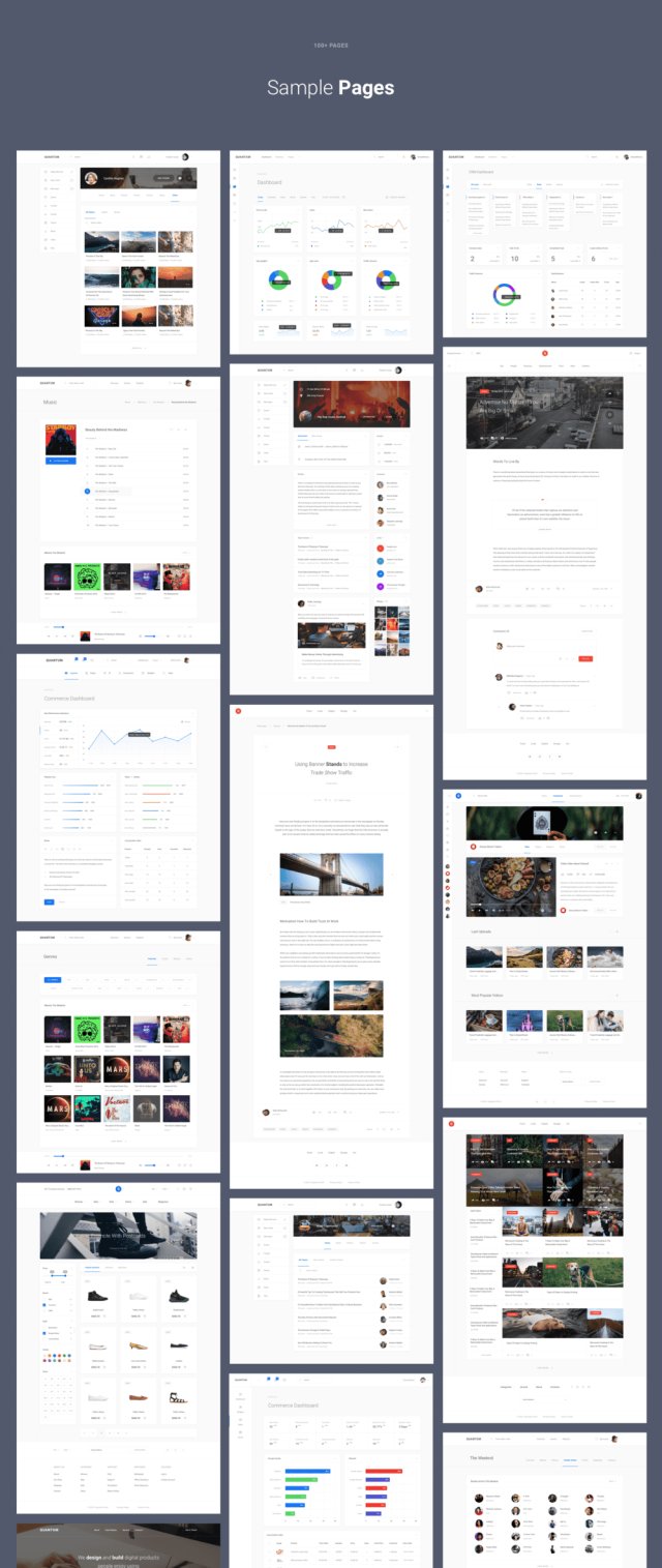 1200+用户界面卡和超过7个类别的超过200页。Quantum UI Kit 2.0