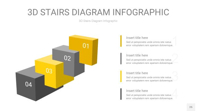 灰黄色3D阶梯PPT图表25